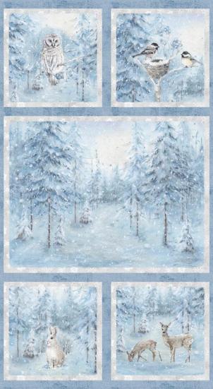 Patchworkstoff Woodland Frost 01 Panel
