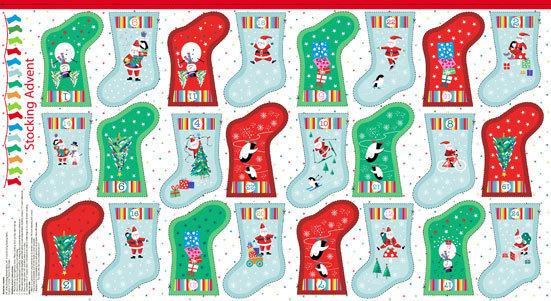 Panel Christmas Mini Stocking Jolly Santa