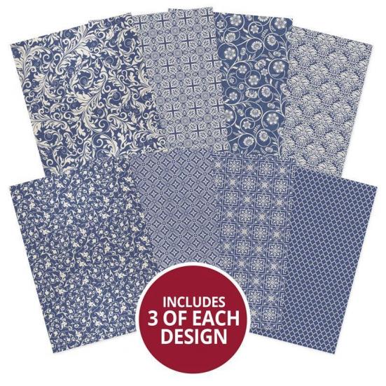Designpapier Adorable Pattern Pack III Blue & Cream