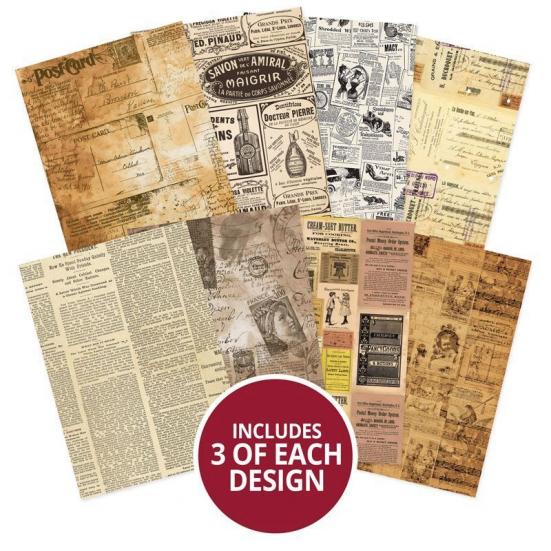 Designpapier Adorable Pattern Pack VI Vintage Newsprint