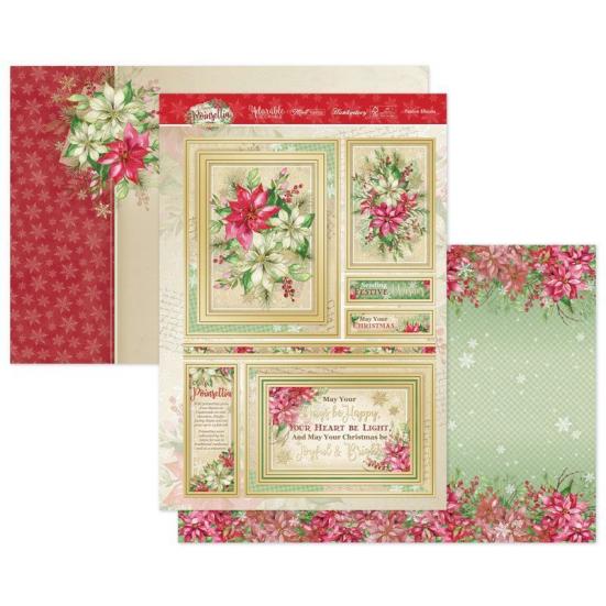Kartenset Poinsettia Festive Blooms Topper Set