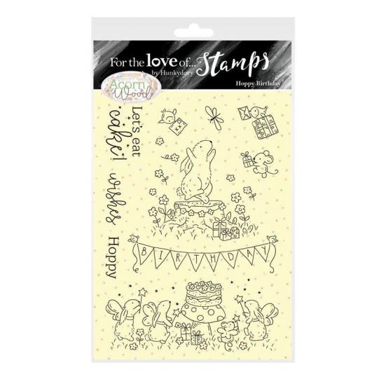 Motivstempel Acorn Wood Hoppy Birthday