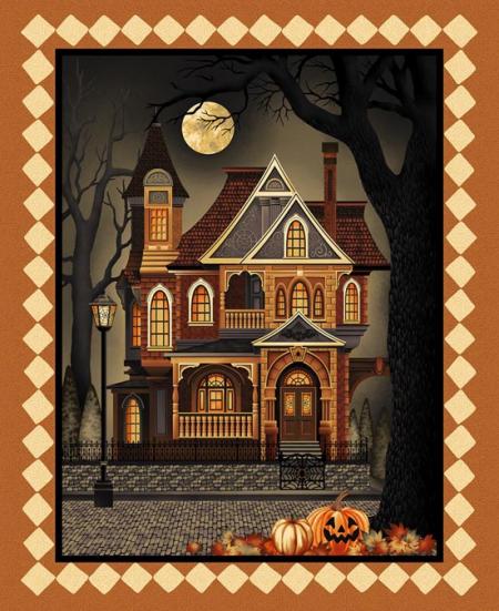 Haunted Village 01 Panel Patchworkstoff