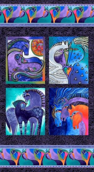 Patchworkstoff Fiesta Horses 13 Laurel Burch