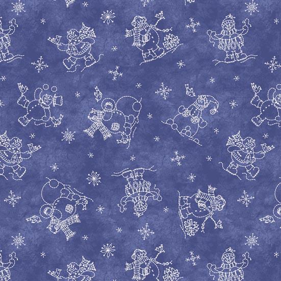 Patchworkstoff Rest 30cm Roly Poly Snowmen 19