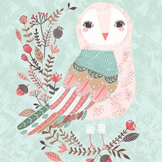 Patchworkstoff Forest Owl 01