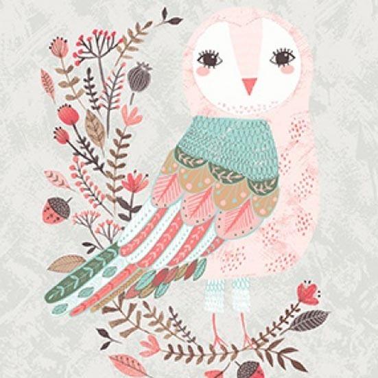 Patchworkstoff Forest Owl 08