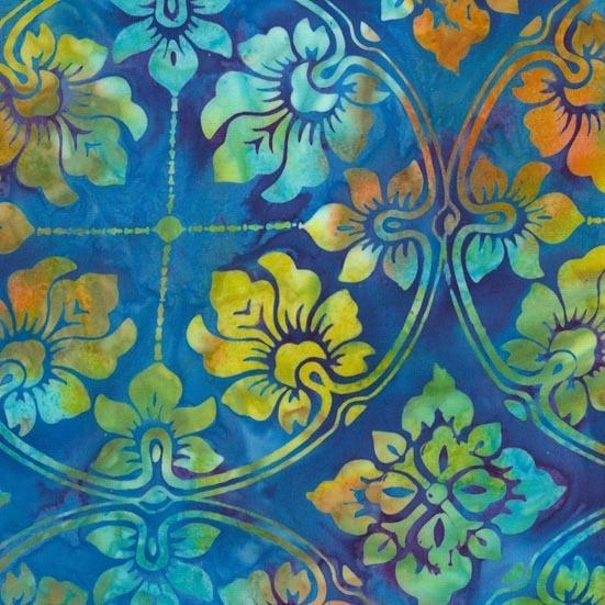 Batikstoff Grasshopper 01 Sapphire