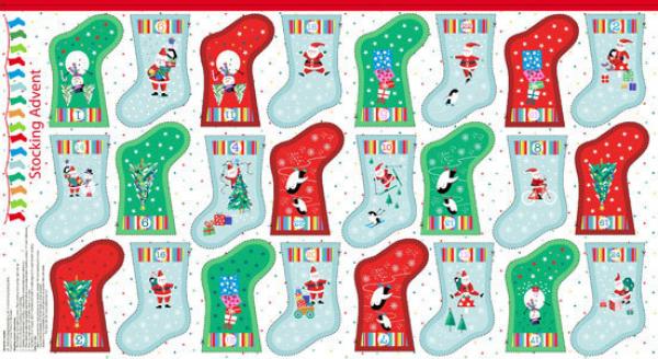 Panel Christmas Mini Stocking Jolly Santa