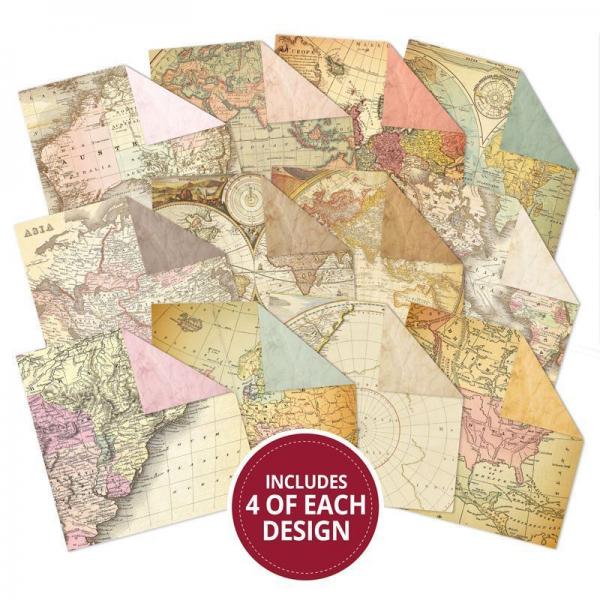 Designpapier Vintage Maps & Aged Paper