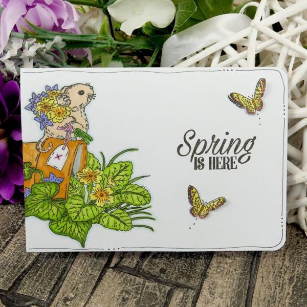 Motivstempel Springtime Wishes Garden Mouse