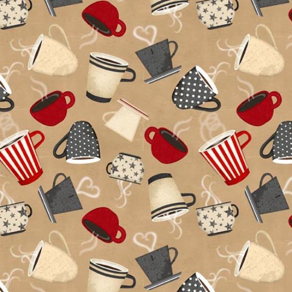 Patchworkstoff Rest 35cm Coffee Time 04