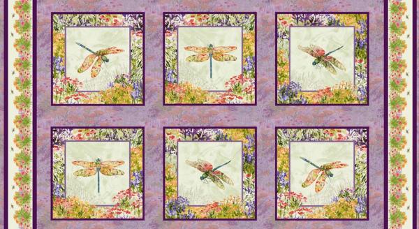 Patchworkstoff Dragonfly Dance 01 Panel