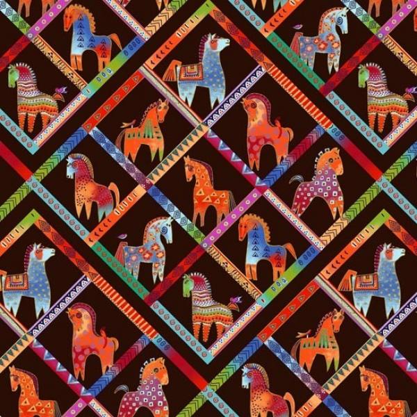 Patchworkstoff Fiesta Horses 09 Laurel Burch