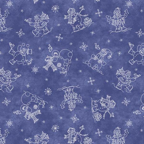 Patchworkstoff Rest 30cm Roly Poly Snowmen 19